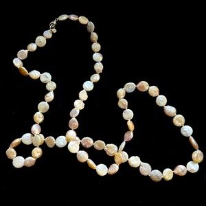 Multi color cultured Keshi freshwater pearl sterling silver 36 inch necklace